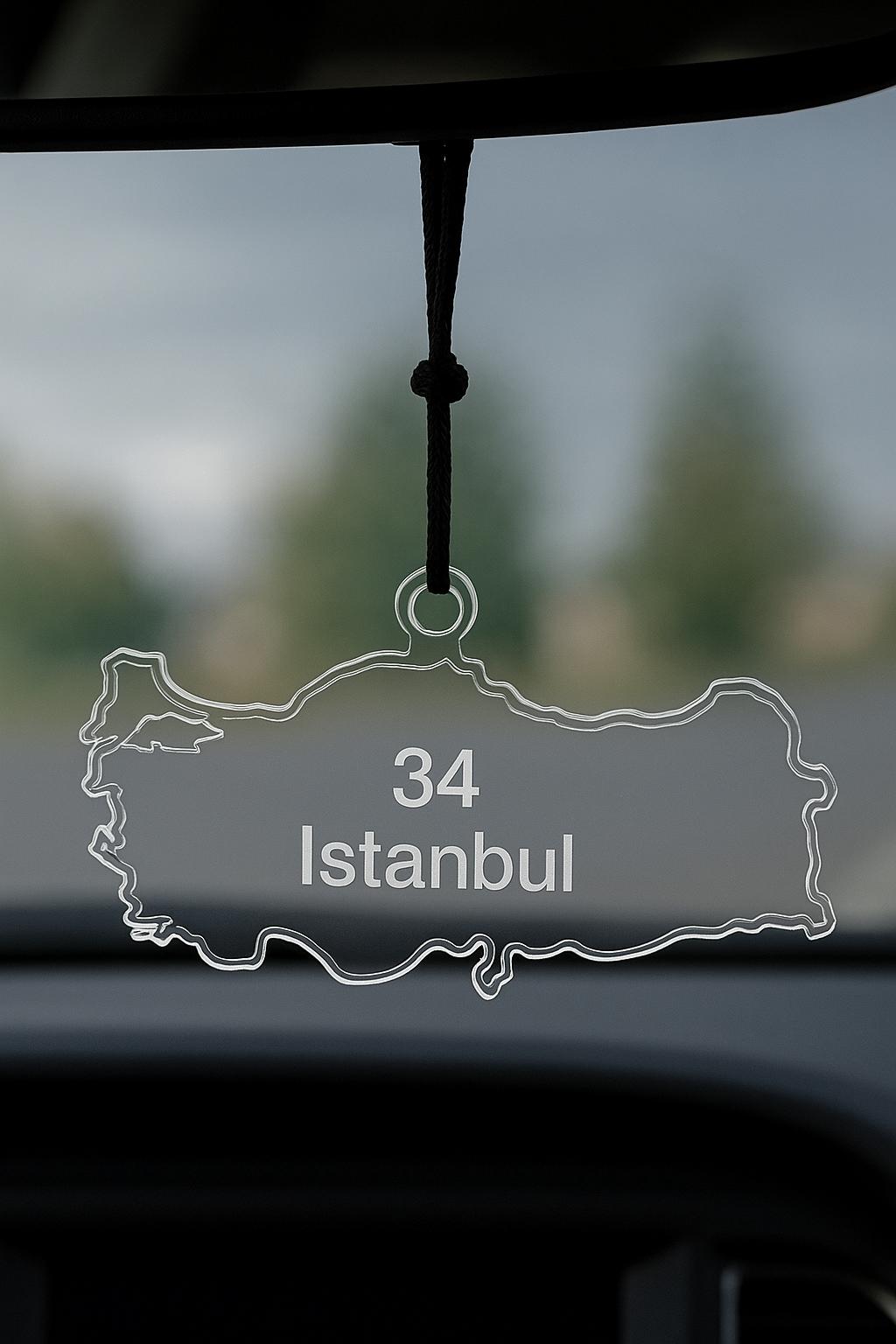 Acryl Autoanhänger Türkei Karte – Stadtname - Plakettennummer