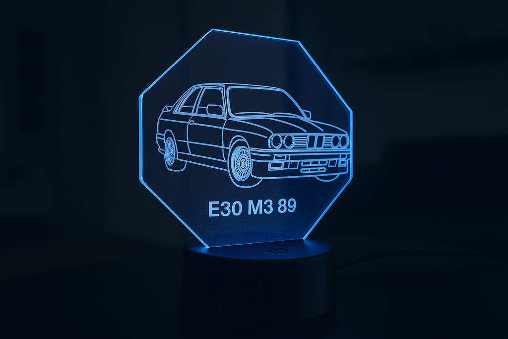 Personalisierte LED Acryl Lampe – mit Wunschmotiv, Namen & Datum