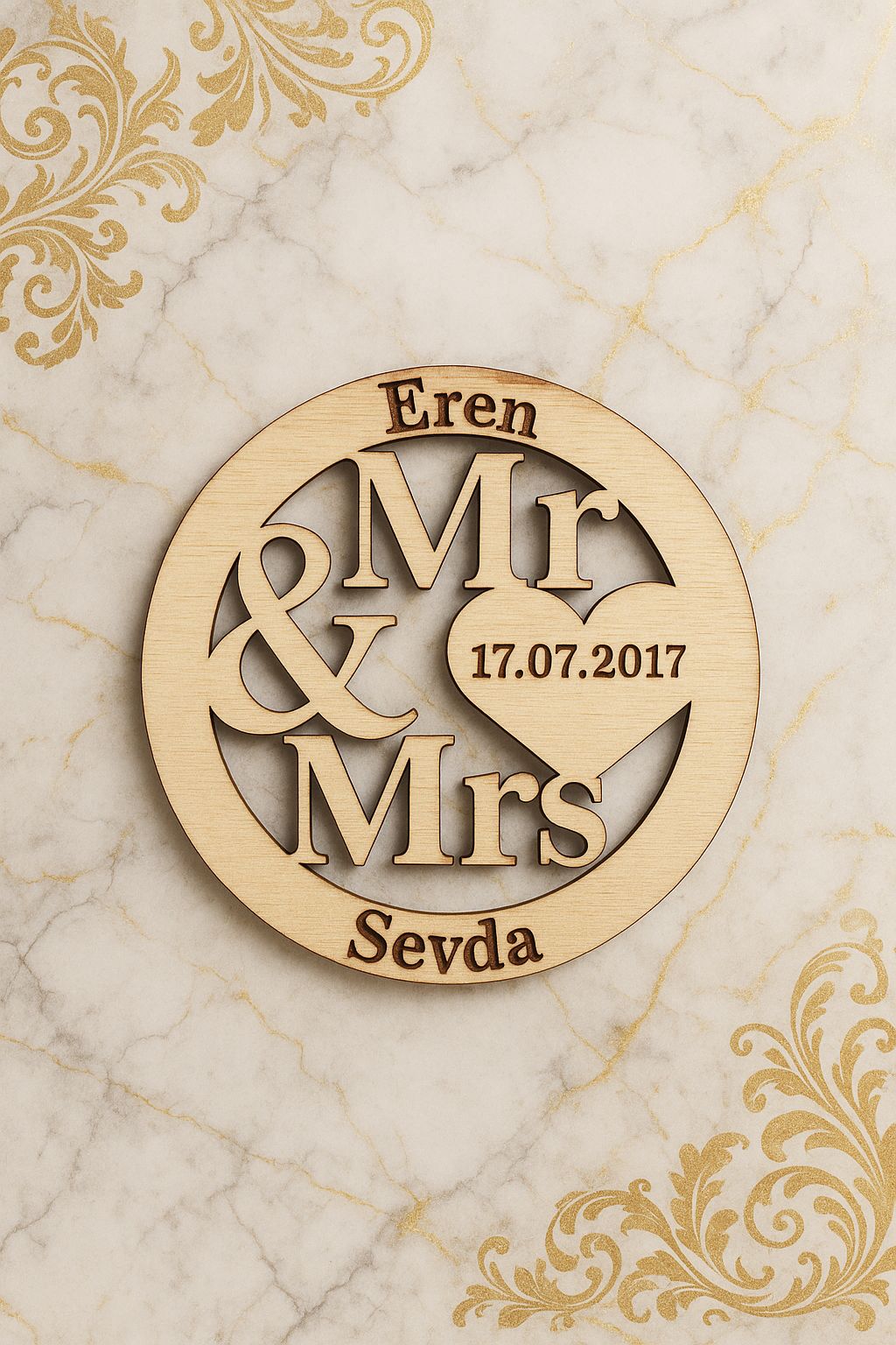 Personalisierte Hochzeitsdeko aus Holz – Mr & Mrs mit Namen & Datum